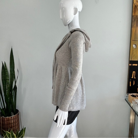 Rebecca Taylor Silk & Cashmere Peplum Cardigan With Tie-Hoodie - Picture 7 of 14